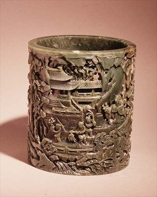 Carved bowl by Chinese School